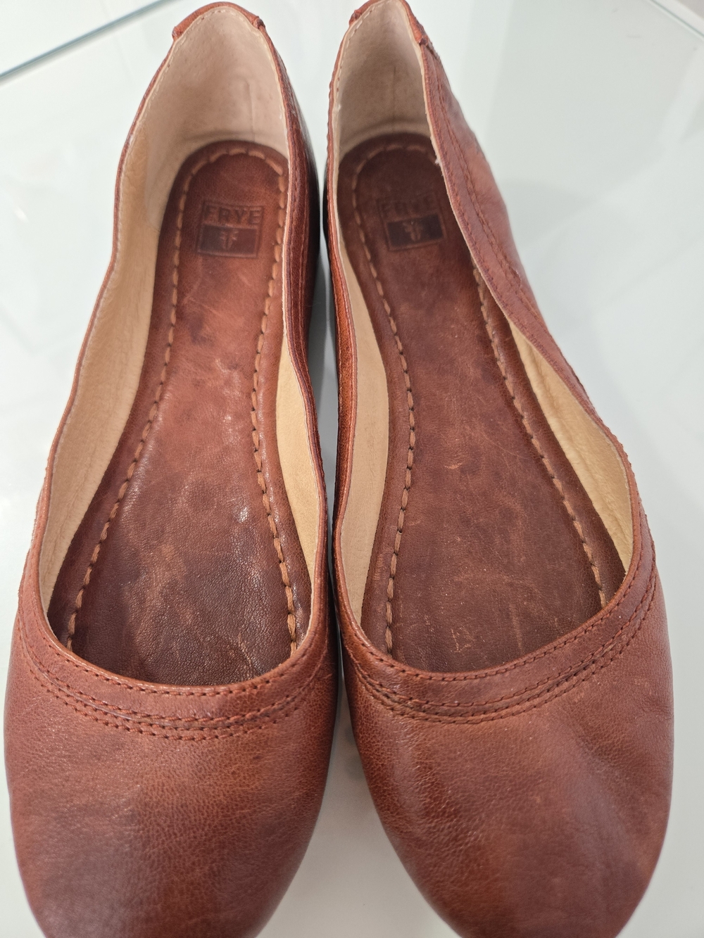 Frye Chestnut Leather Ballet Flats